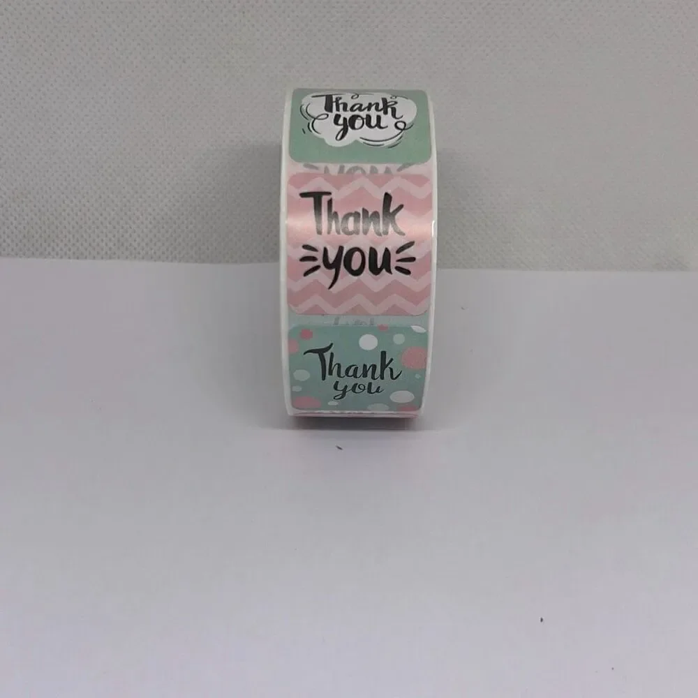 500 Pieces/roll 1inch Thank You For Ordering Sticker Gift Label Stickers